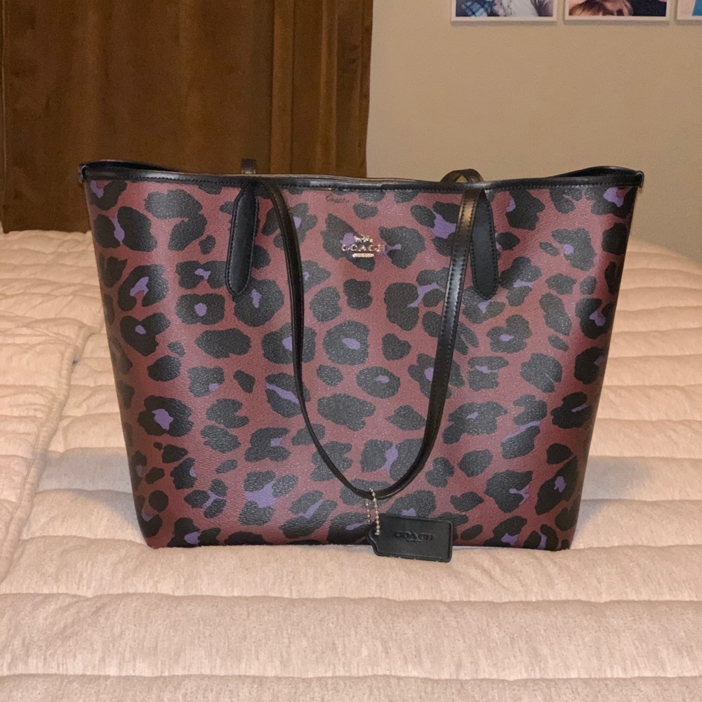 Leopard coach purse